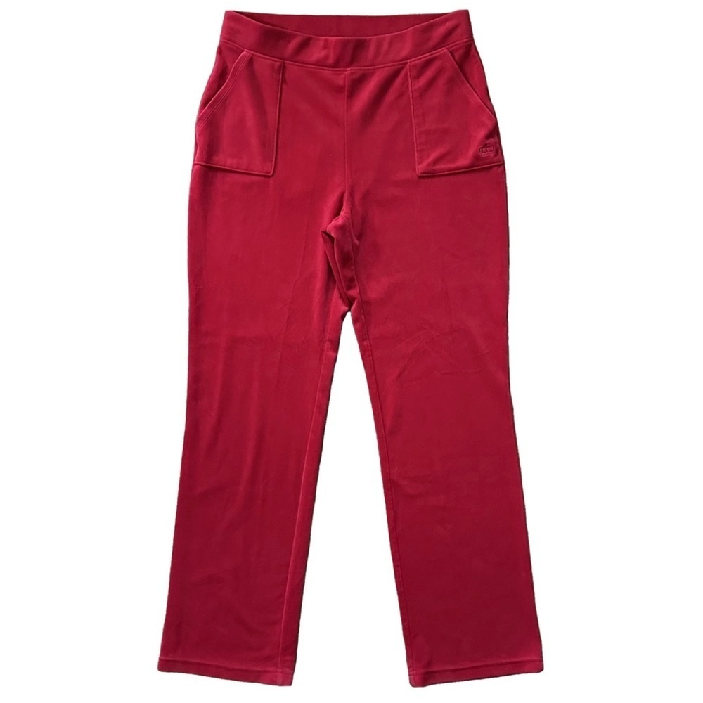 Juicy Couture Velour High Rise Straight Leg Track Pants Red Size Large